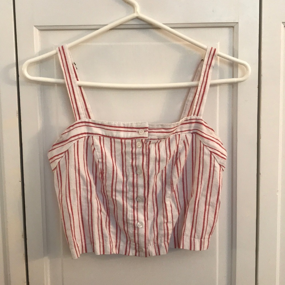 Brandy Melville white and red tank top